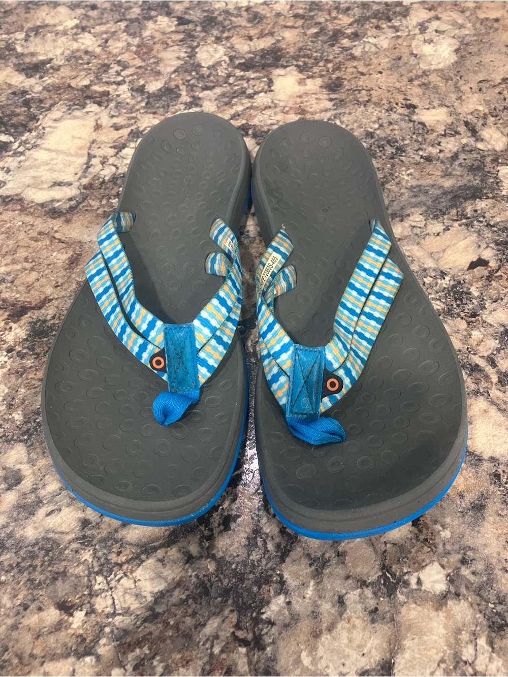 Bogs Blue Striped Women's Flip Flop Sandals